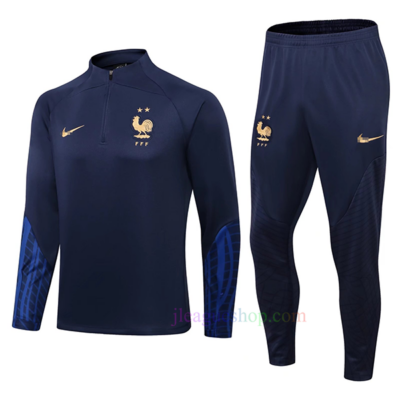 フランス代表ハーフジップトレーニングスーツキット2022/23ロイヤルブルー スポーツウェア J League Shop 2