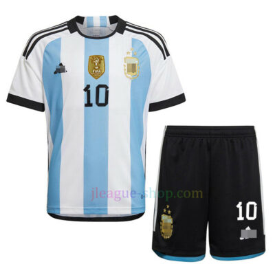 アルゼンチン代表ホーム ユ三つ星 ユニフォームキット2022/23リオネル・メッシキッズ アルゼンチン代表 J League Shop