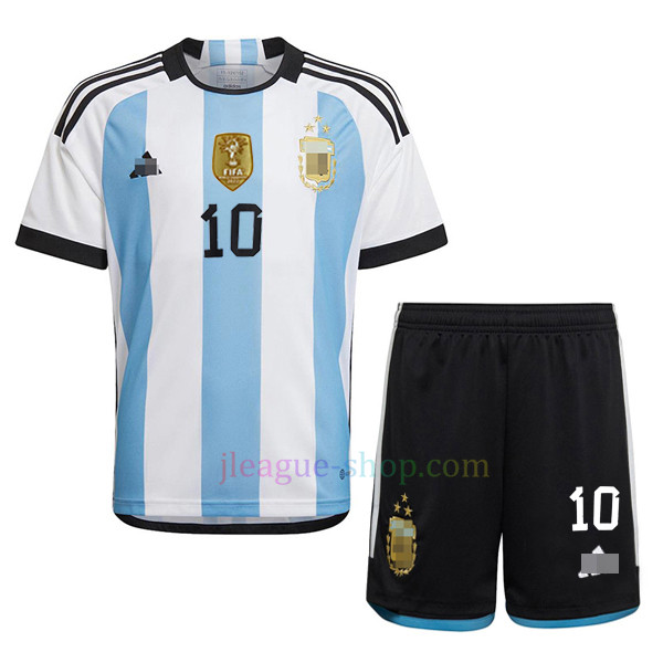 アルゼンチン代表ホーム ユ三つ星 ユニフォームキット2022/23リオネル・メッシキッズ アルゼンチン代表 J League Shop 5